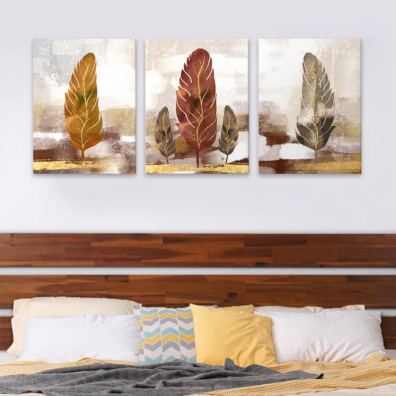 Πίνακας σε καμβά "Autumn Leaves" τρίπτυχος ψηφιακής εκτύπωσης 2