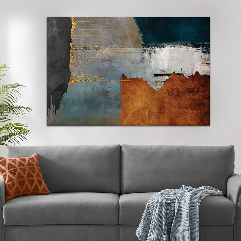 Πίνακας σε καμβά "Abstract Retro" ψηφιακής εκτύπωσης 2