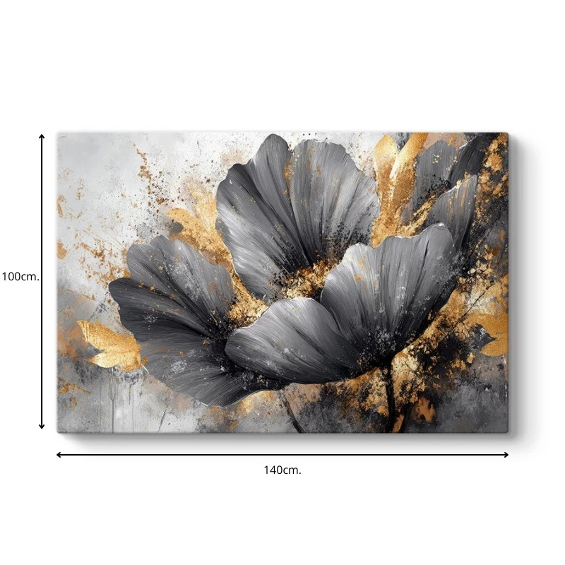 Πίνακας σε καμβά "Flowers Whispering in the Night" Megapap ψηφιακής εκτύπωσης 140x100x3εκ. 3