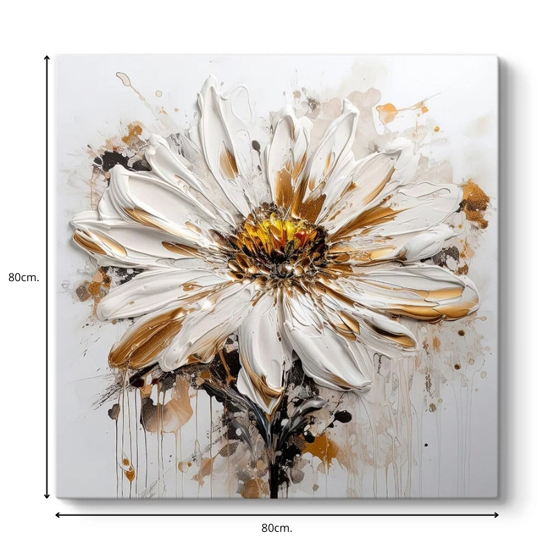Πίνακας σε καμβά "Daisy" Megapap ψηφιακής εκτύπωσης 80x80x3εκ. 3