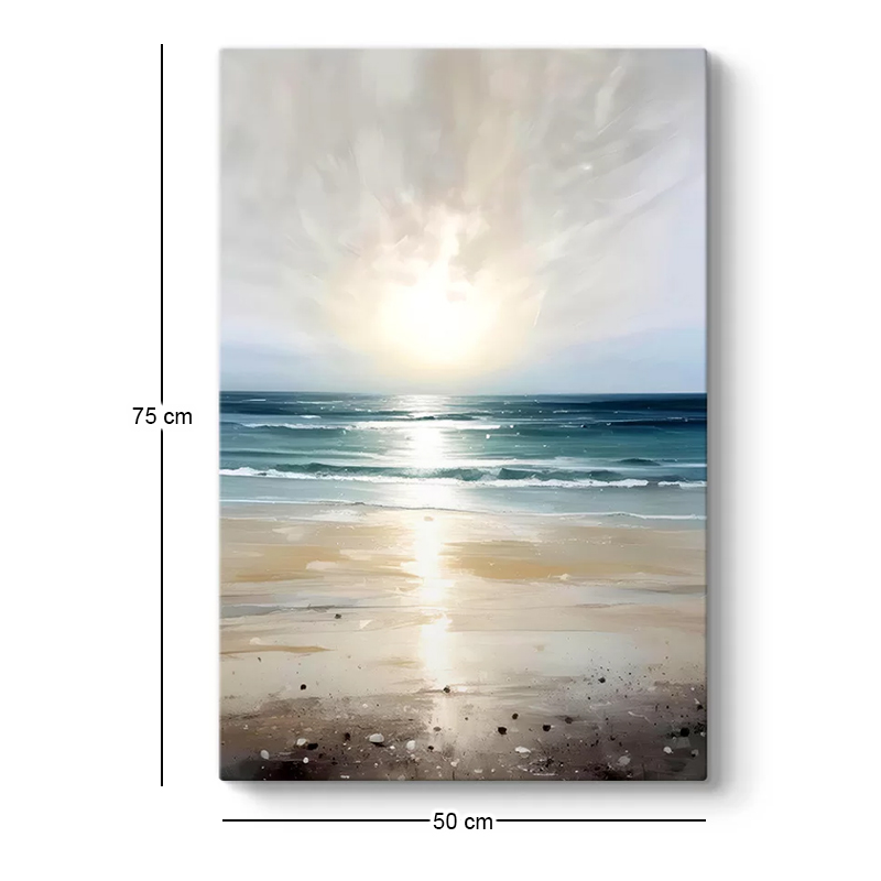 Πίνακας σε καμβά "Sunrise on the Beach" Megapap ψηφιακής εκτύπωσης 50x75x3εκ. 3