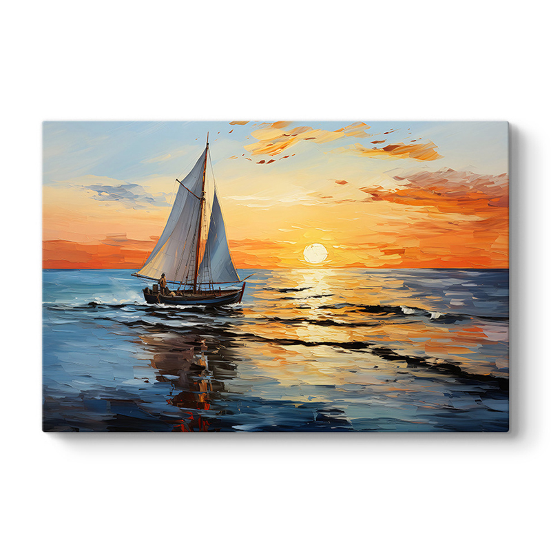 Πίνακας σε καμβά "Fisherman at sunset" ψηφιακής εκτύπωσης