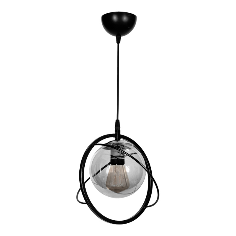 Φωτιστικό οροφής Globe Megapap E27 μεταλλικό μονόφωτο χρώμα μαύρο Ø25x75εκ.