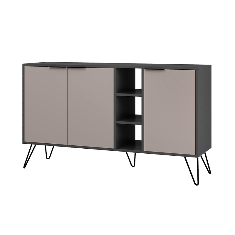 Μπουφές χρώμα ανθρακί - ανοιχτή μόκα 3