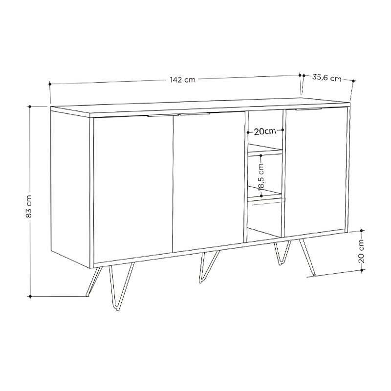 Μπουφές χρώμα λευκό 4