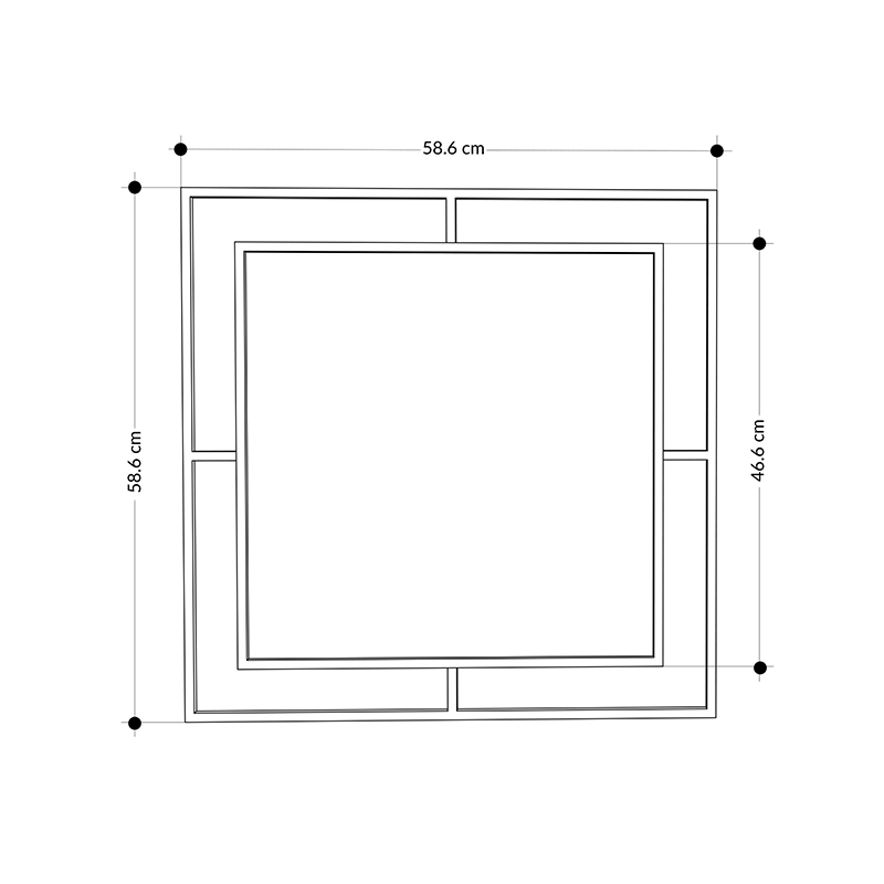 Καθρέπτης τοίχου αλουμινίου χρώμα μαύρο 3