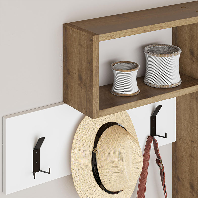 Κρεμάστρα τοίχου χρώμα oak - λευκό 4