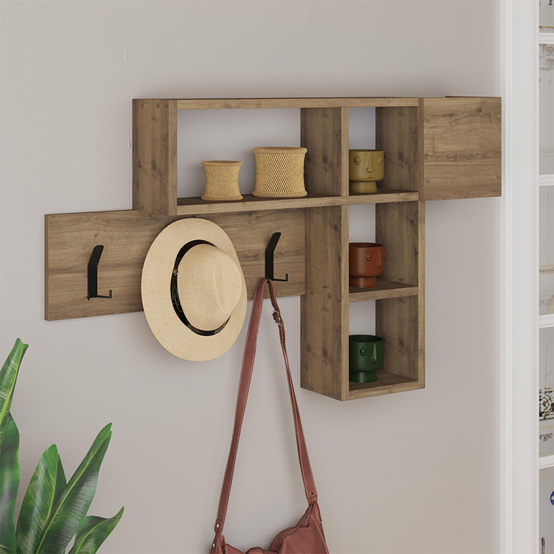 Κρεμάστρα τοίχου χρώμα ανοιχτό καρυδί