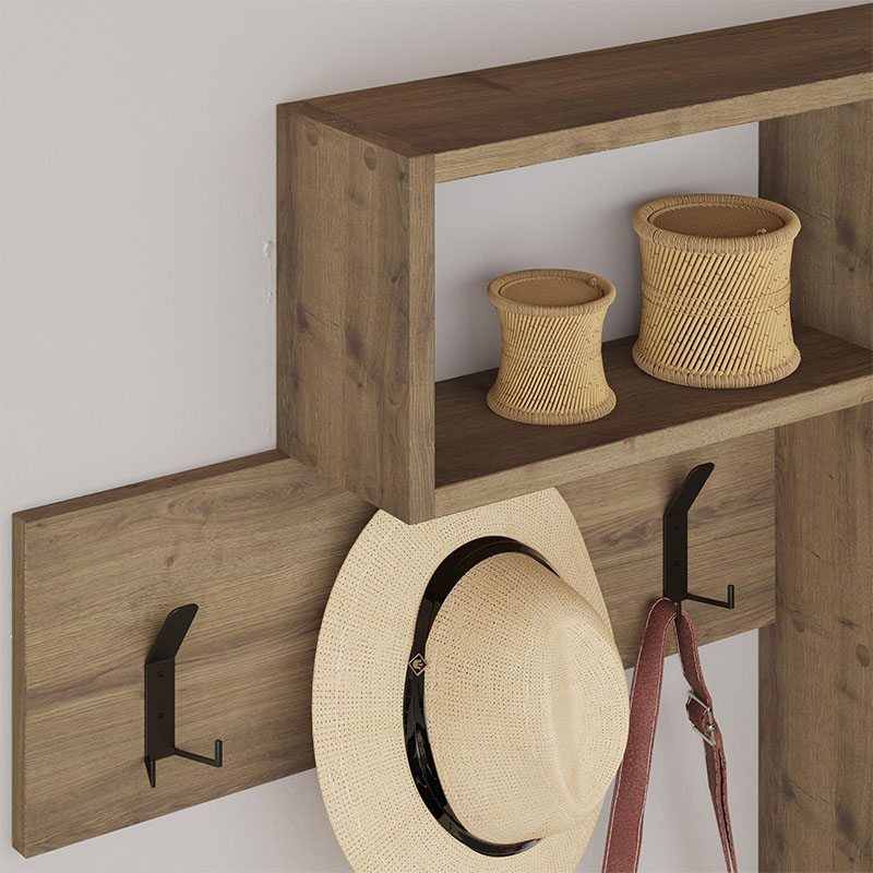 Κρεμάστρα τοίχου χρώμα ανοιχτό καρυδί 3