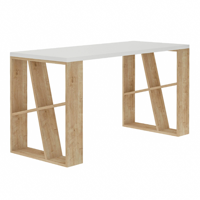 Γραφείο εργασίας χρώμα λευκό - oak 2