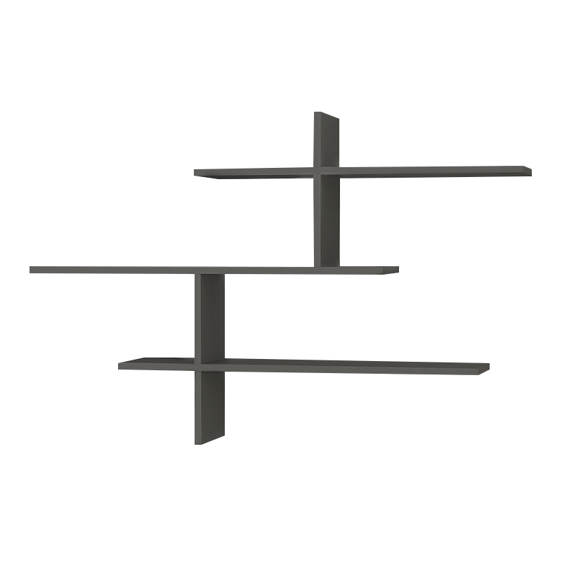 Ραφιέρα τοίχου χρώμα ανθρακί 3