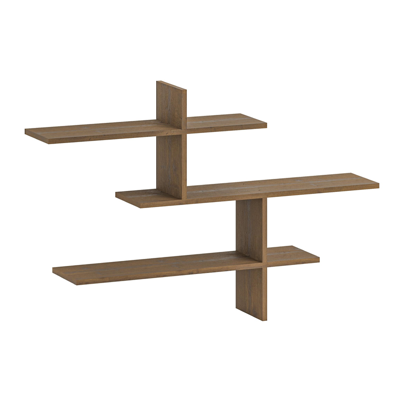 Ραφιέρα τοίχου χρώμα ανοιχτό καρυδί 5