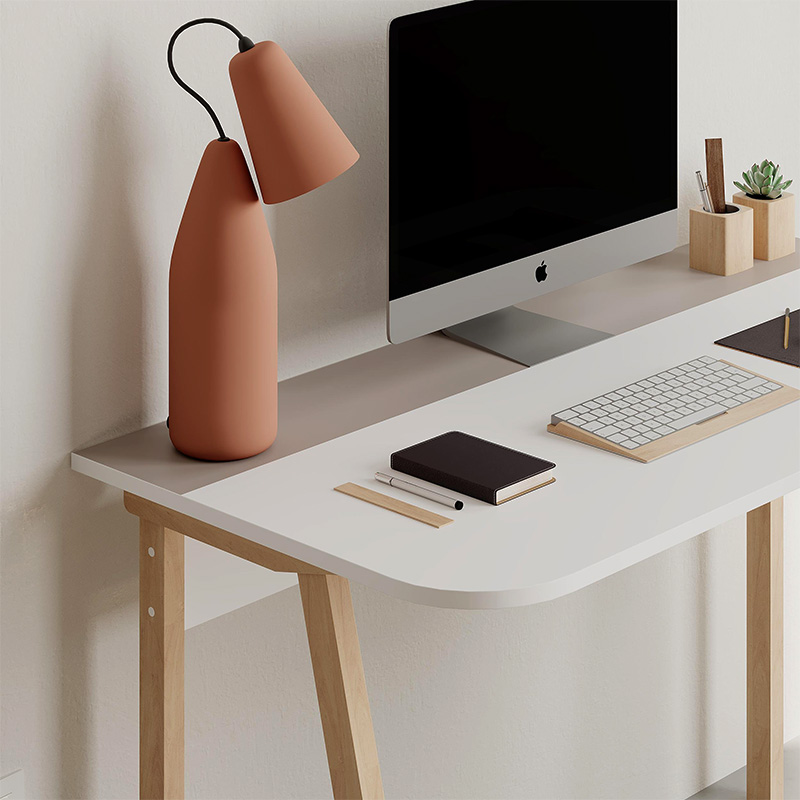 Γραφείο εργασίας χρώμα ανοιχτή μόκα/λευκό 3