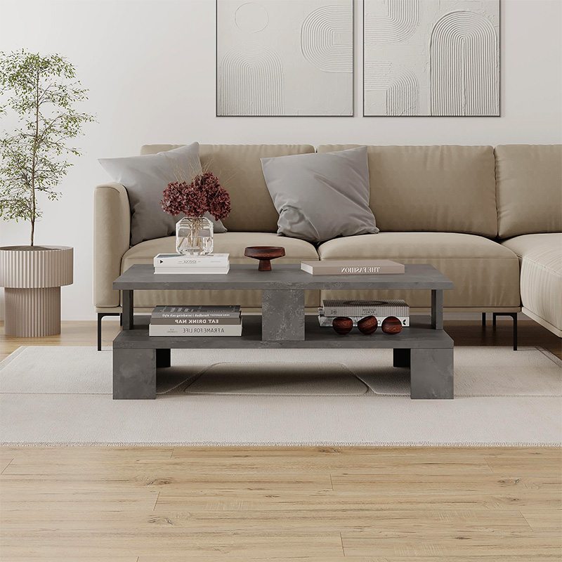 Τραπεζάκι σαλονιού χρώμα γκρι ρετρό 2