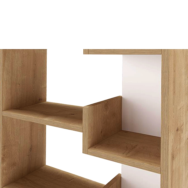 Βιβλιοθήκη χρώμα oak/λευκό 5