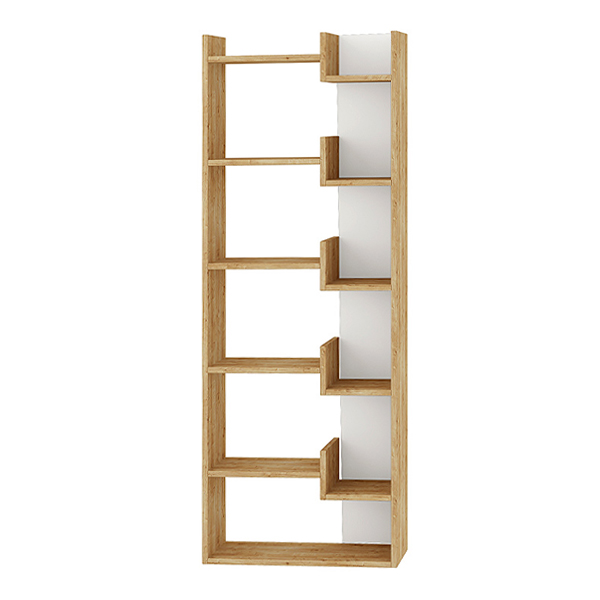 Βιβλιοθήκη χρώμα oak/λευκό 6