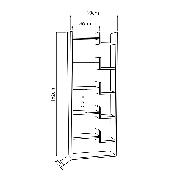 Βιβλιοθήκη χρώμα oak/λευκό 7