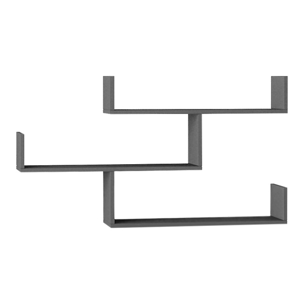 Ραφιέρα τοίχου χρώμα ανθρακί 3