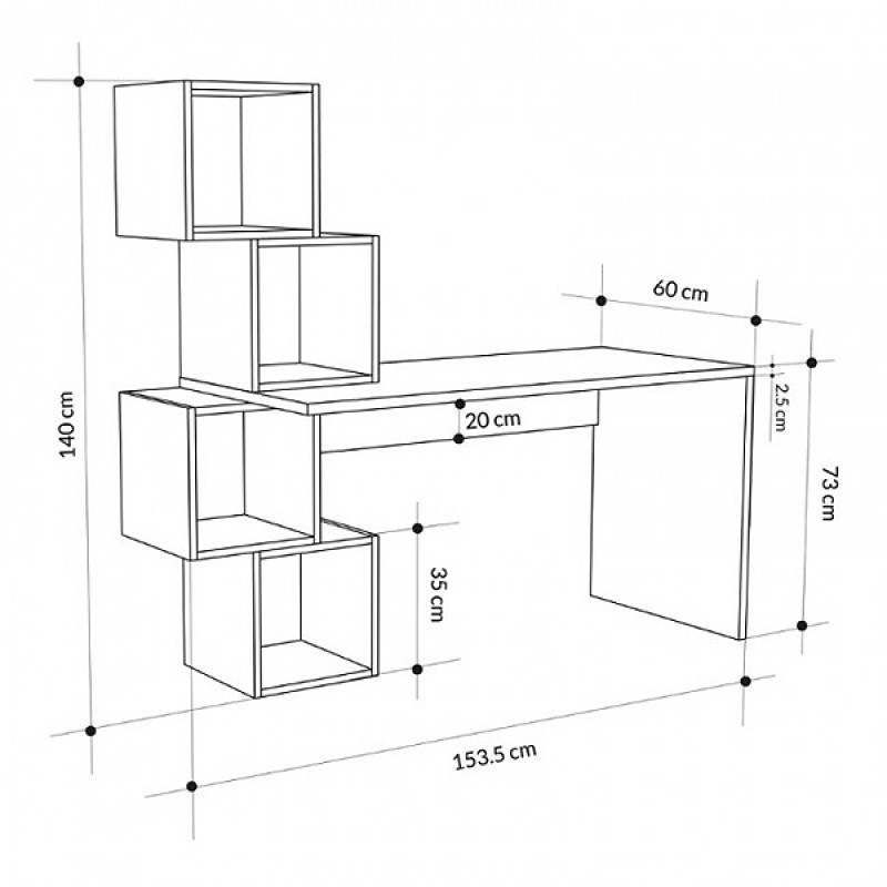 Γραφείο εργασίας χρώμα λευκό 3