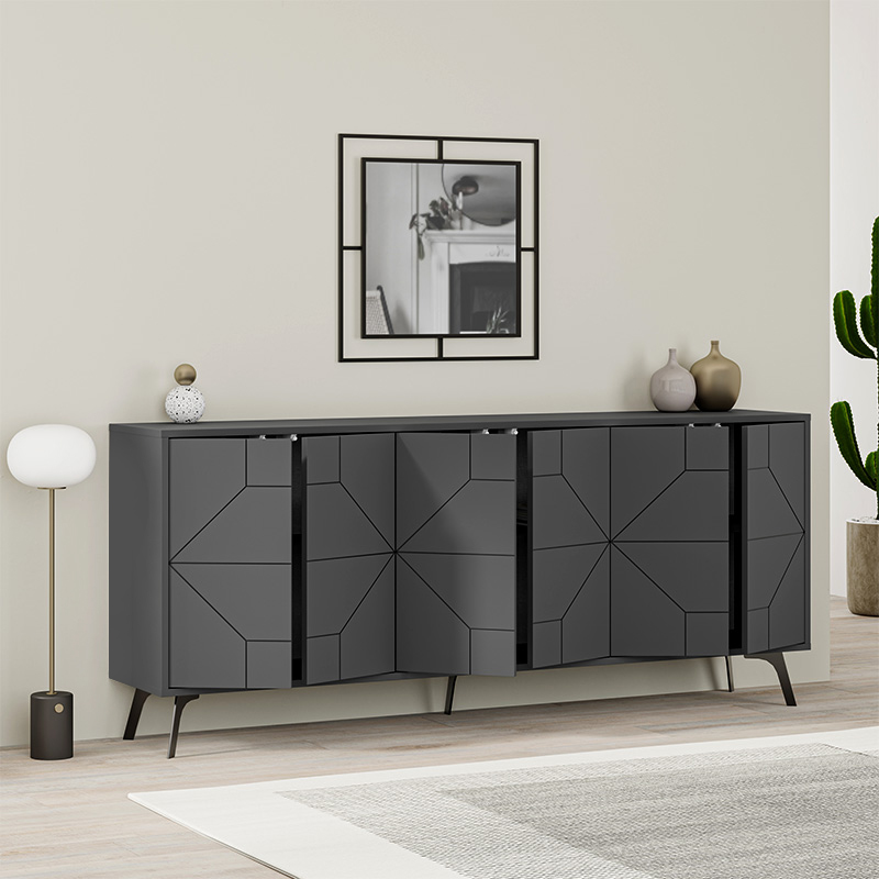 Μπουφές χρώμα ανθρακί 2