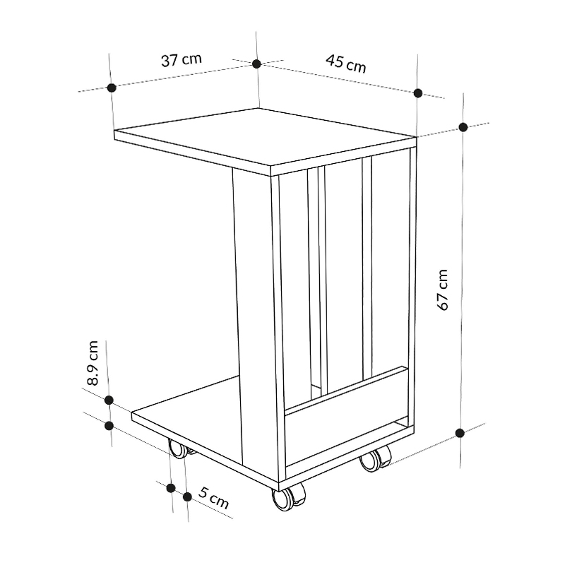 Τραπεζάκι βοηθητικό χρώμα oak 6