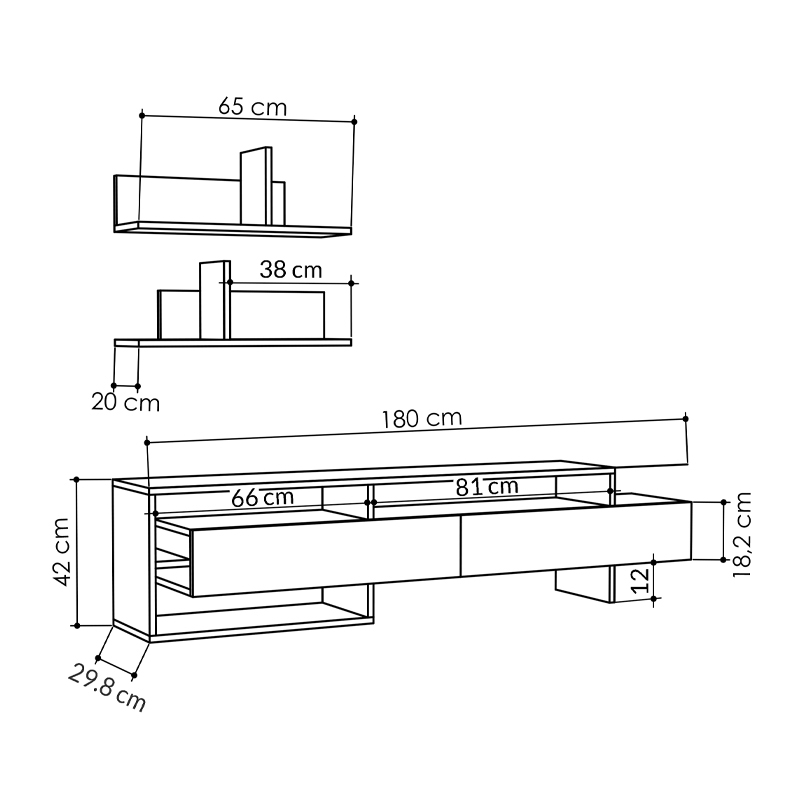 Έπιπλο τηλεόρασης χρώμα ανθρακί 4