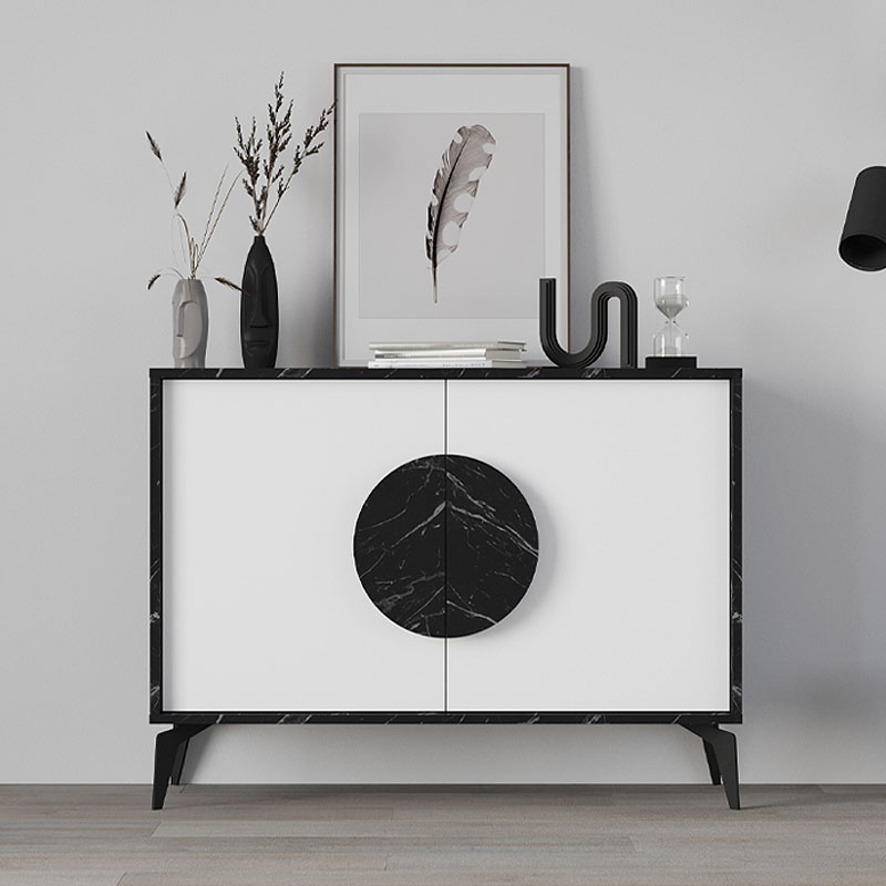 Μπουφές χρώμα μαύρο εφέ μαρμάρου - λευκό 3