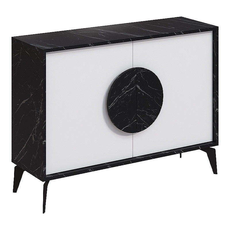 Μπουφές χρώμα μαύρο εφέ μαρμάρου - λευκό 5