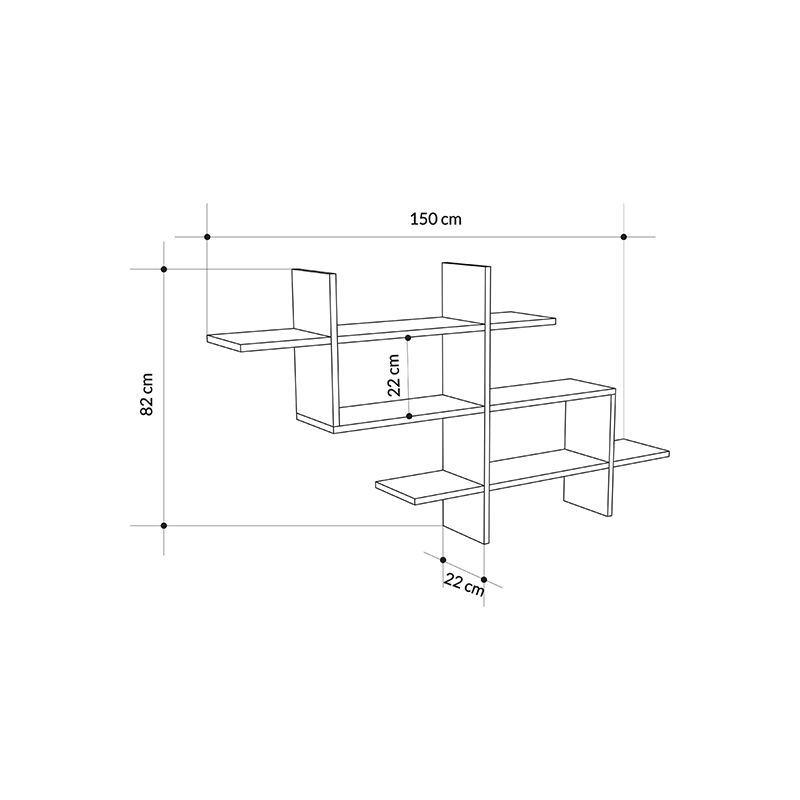 Ραφιέρα τοίχου χρώμα oak 5
