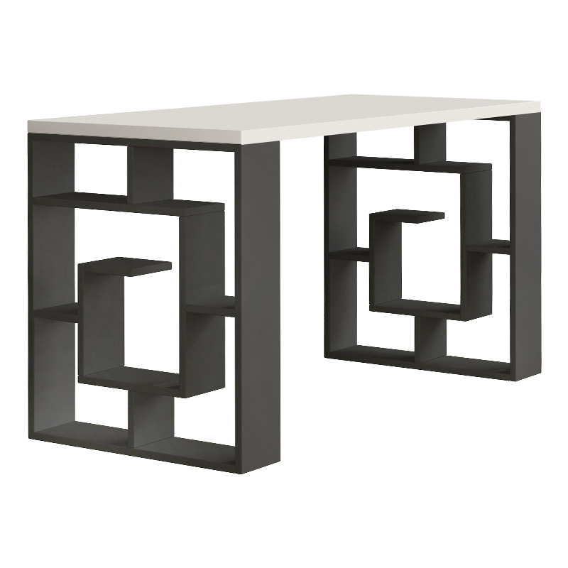 Γραφείο εργασίας χρώμα ανθρακί - λευκό 2