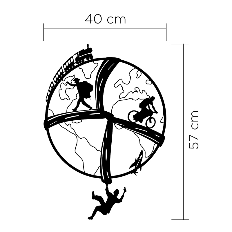 Διακοσμητικό τοίχου μεταλλικό χρώμα μαύρο 3