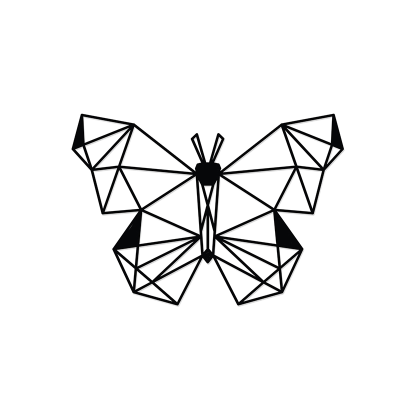 Διακοσμητικό τοίχου Butterfly Megapap μεταλλικό χρώμα μαύρο 50x2x35εκ. 2