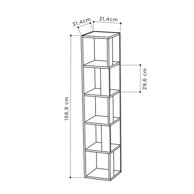Βιβλιοθήκη γωνιακή χρώμα λευκό 4