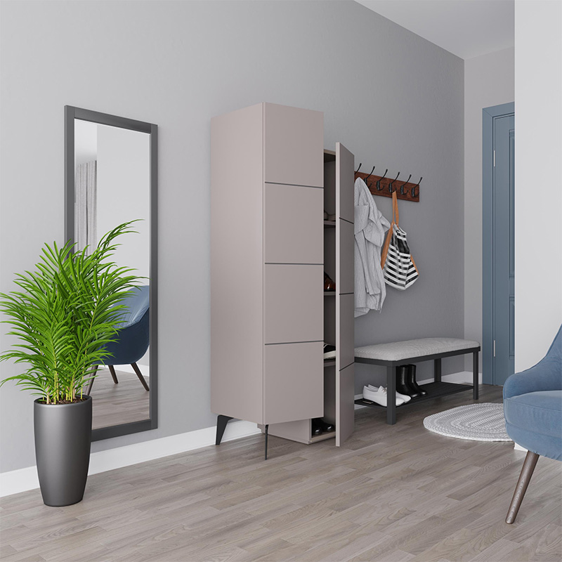 Ντουλάπι κουζίνας/μπάνιου - Παπουτσοθήκη χρώμα ανοιχτή μόκα 5