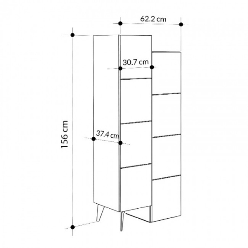 Ντουλάπι κουζίνας/μπάνιου - Παπουτσοθήκη χρώμα ανοιχτή μόκα 8