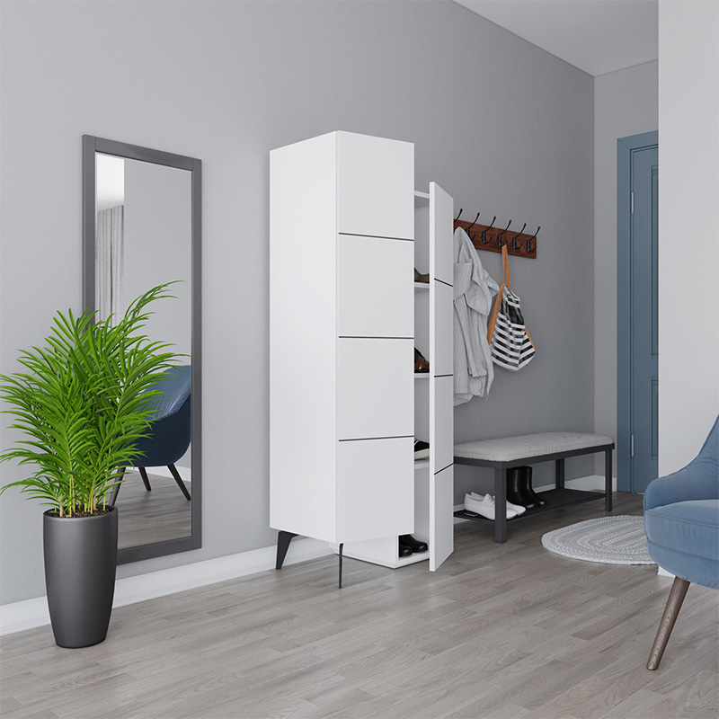 Ντουλάπι κουζίνας/μπάνιου - Παπουτσοθήκη χρώμα λευκό 5