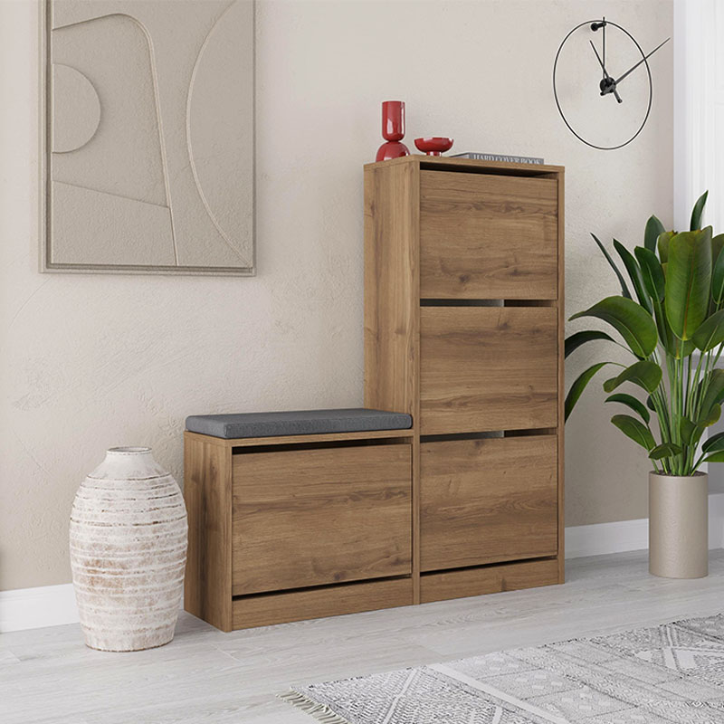 Παπουτσοθήκη χρώμα ανοιχτό καρυδί