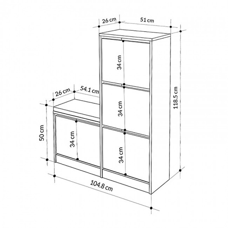 Παπουτσοθήκη χρώμα ανοιχτό καρυδί 6
