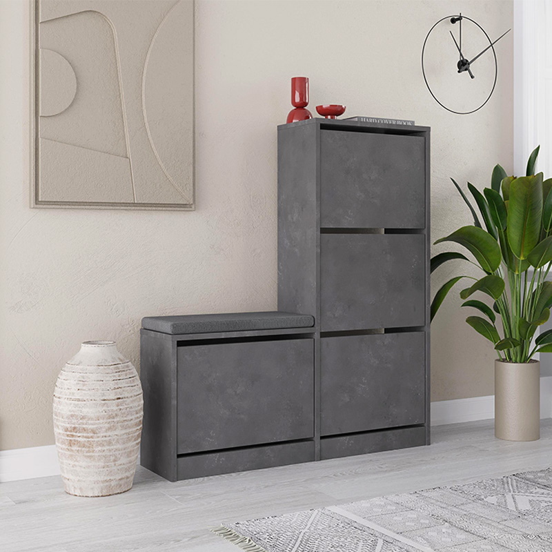 Παπουτσοθήκη χρώμα γκρι ρετρό