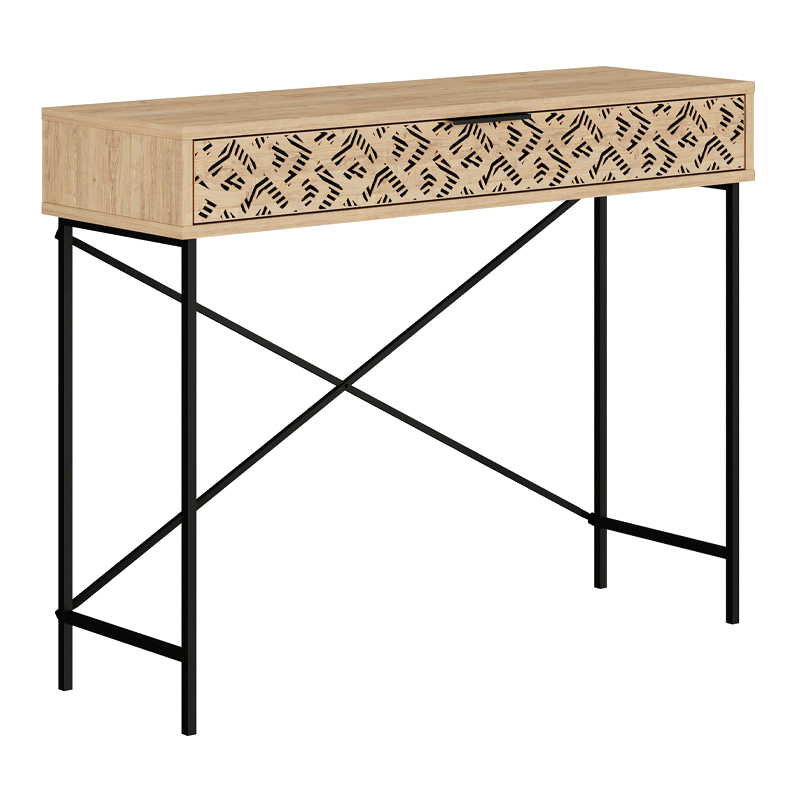 Κονσόλα μεταλλική - μελαμίνης χρώμα oak 5