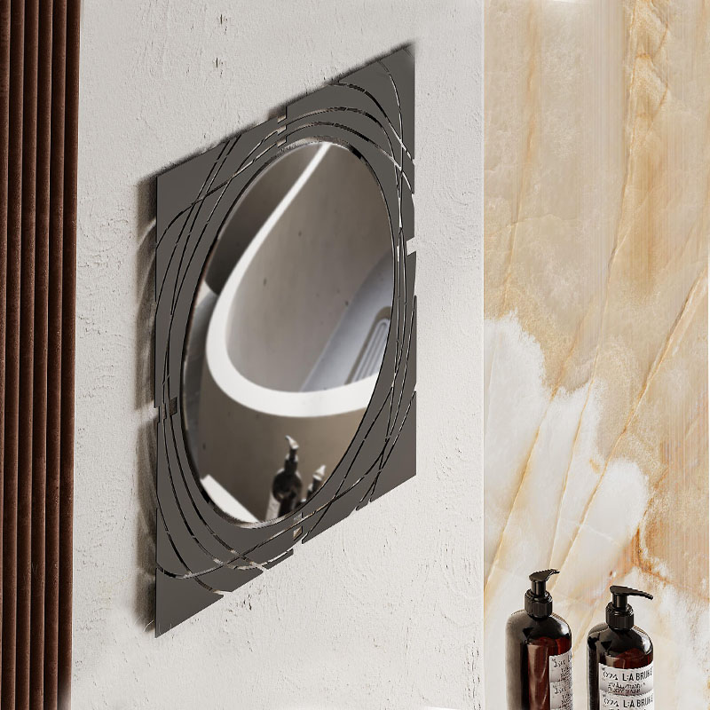 Καθρέπτης τοίχου από μέταλλο χρώμα μαύρο 2