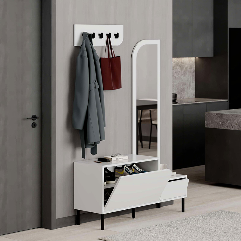 Έπιπλο εισόδου με κρεμάστρα χρώμα λευκό 2