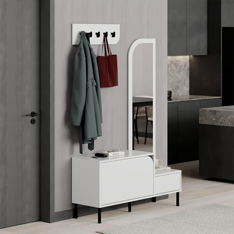 Έπιπλο εισόδου με κρεμάστρα χρώμα λευκό 3