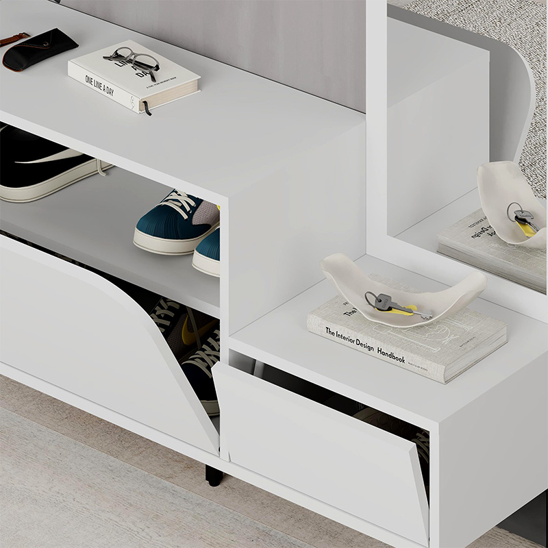 Έπιπλο εισόδου με κρεμάστρα χρώμα λευκό 4