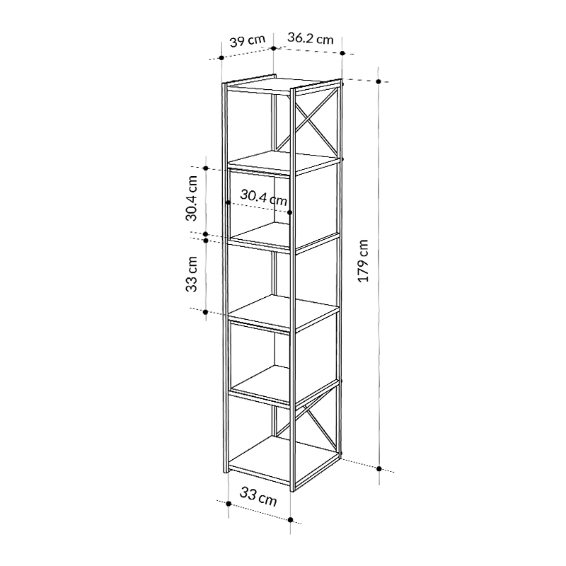 Βιβλιοθήκη χρώμα - oak 5