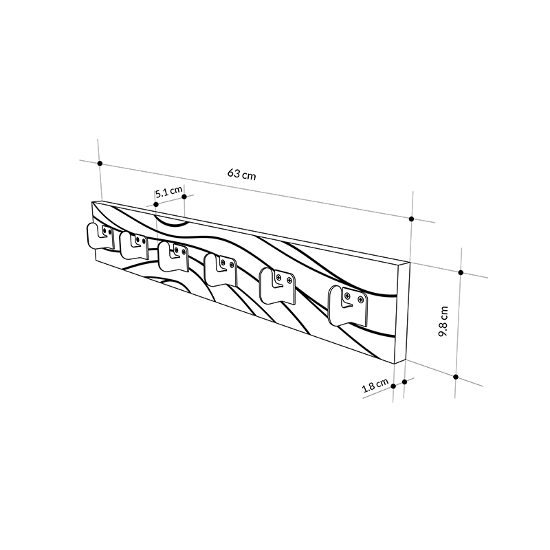 Κρεμάστρα τοίχου χρώμα λευκό 6
