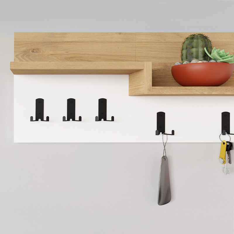 Κρεμάστρα τοίχου χρώμα oak - λευκό 3