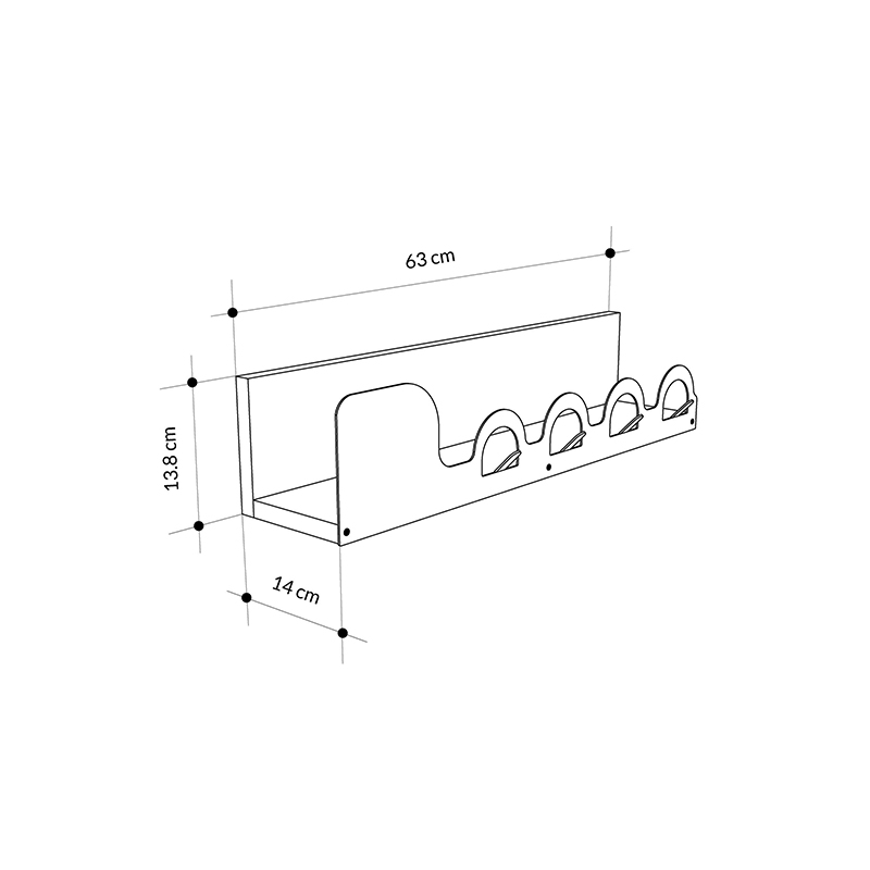 Κρεμάστρα τοίχου χρώμα oak 6