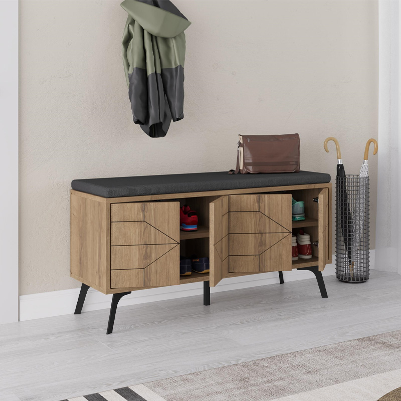 Παπουτσοθήκη χρώμα ανοιχτό καρυδί 2