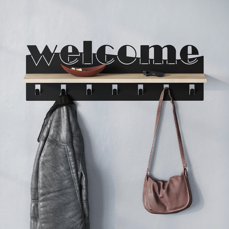 Κρεμάστρα τοίχου χρώμα μαύρο - oak